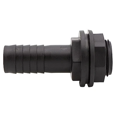Abbildung von VARIOSAN Tankdurchführung 16256, 1 1/4&quot; Außengewinde x 32 mm Schlauchtülle, PP, schwarz, inkl. Dichtung