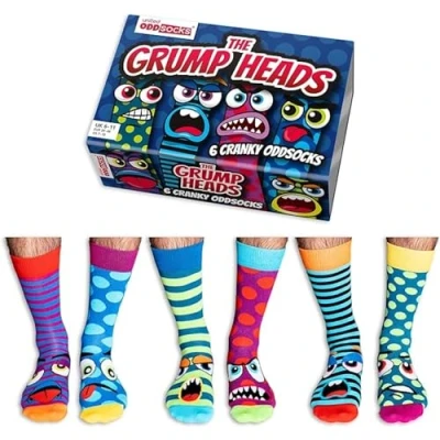 Abbildung von United Odd Socks 6 PACK Mottomotive Socken, Herren, Größe: 41 46, The grump heads