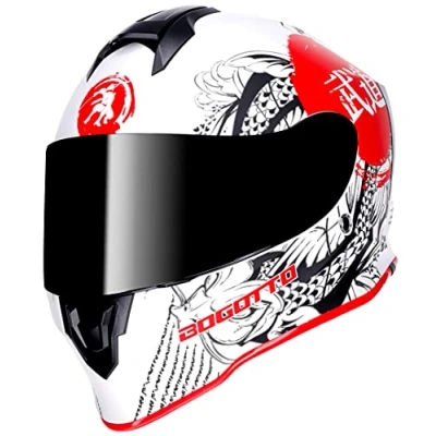Abbildung von Bogotto V151 Shinee Helm, weiß/schwarz/rot, XL