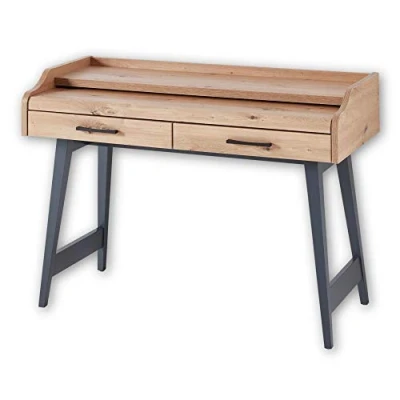 Abbildung von Stella Trading INNO4HOME Schreibtisch mit Schubladen, Artisan Eiche Optik Moderner Bürotisch Computertisch fürs Homeoffice ausziehbarer Tischplatte 120 x 84 50 cm (B/H/T)