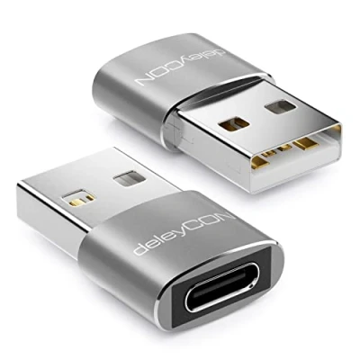 Abbildung von deleyCON 2x USB2.0 Mini Adapter USB zu C Buchse Notebook