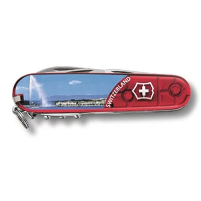 Abbildung von Victorinox Climber, Schweizer Taschenmesser, Swiss Army Knife, rot transparent GENEVE