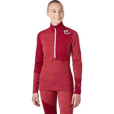 Abbildung von Ortovox Womens Fleece Light Zip Neck Jacket, Dark Blood Blend, L