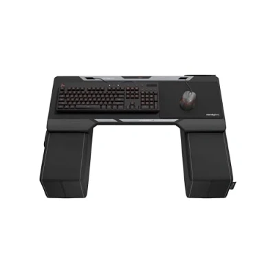 Abbildung von Couchmaster® CYCON² Titan Black Edition, Couch Gaming Auflage für Maus &amp; Tastatur (für PC, PS4/5, Xbox One/Series X), ergonomisches Lapdesk Bett, Nappa Leder, Echtes