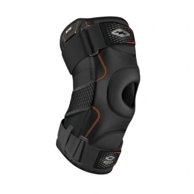 Abbildung von Shock Doctor Erwachsene Knieschützer Stützen Kniestütze mit Dualen Scharnieren, Black, L, 872 BK