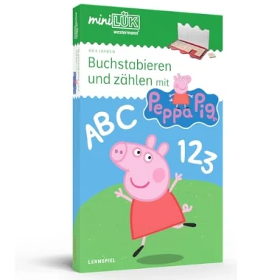 Abbildung von miniLÜK: Kindergarten/Vorschule Set Buchstabieren und zählen mit Peppa Pig (miniLÜK Sets: Kasten + Übungsheft/e)