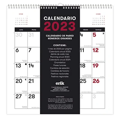 Abbildung von Grupo Erik Generischer Kalender 2023 Wandkalender mit FSC Zertifikat, Mondphasen, Monatskalender 30 x cm, 12 Monate, CP23105