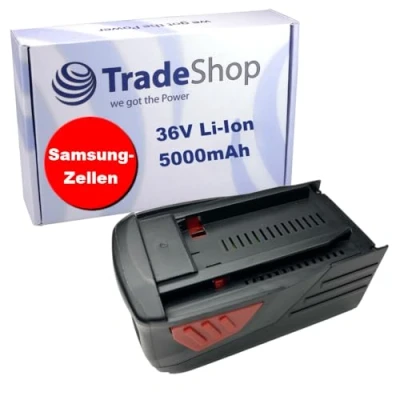 Abbildung von Trade Shop Li Ion Akku 36V / 5000mAh kompatibel mit Hilti TE6A TE 6A TE7A 7A 7 A Bohrhammer Schlagbohrmaschine Akkuschrauber Bohrmaschine ersetzt B36 B 36 V Battery Accu