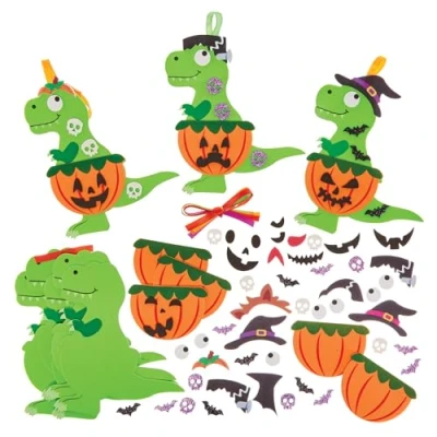 Abbildung von Baker Ross FX633 Terror Rex Dinosaurier Mix&amp;Match Deko Sets Packung mit 8, Halloween Bastelsets für Kinder