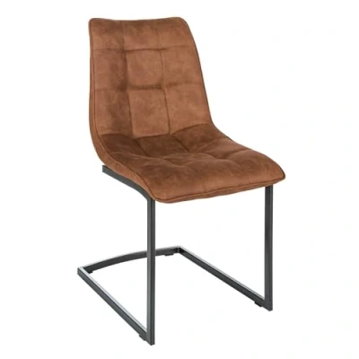 Abbildung von riess ambiente Freischwinger MIAMI hellbraun, Esszimmer · Microfaser Metall Industrial
