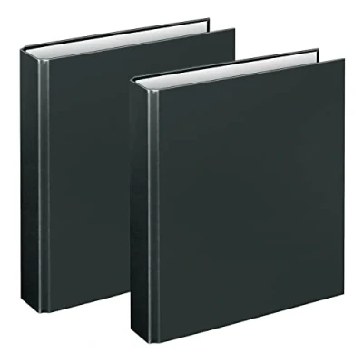 Abbildung von VELOFLEX A115108 Ringbuch Basic, DIN A5, 2 Stück, schwarz, Füllhöhe 25 mm, Ringordner mit Ring Mechanik