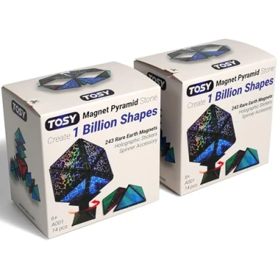 Abbildung von TOSY Magnet Pyramid Stone 1 Würfel verwandelt Sich in Milliarde Formen, 243 Seltenerdmagnete, Spinner Zubehör, Zappel /Puzzle Spielzeug, Ostern/Valentinstag/Geburtstagsgeschenk, 2er Set