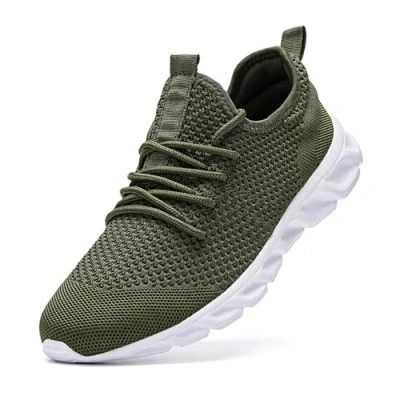 Abbildung von Damyuan Herren Laufschuhe Turnschuhe Sportschuhe Running Sneaker Freizeit Straßenlaufschuhe Fashion Leichtgewichts Atmungsaktiv Walkingschuhe Outdoor Fitness Jogging Sportsschuhe Grün 40 EU