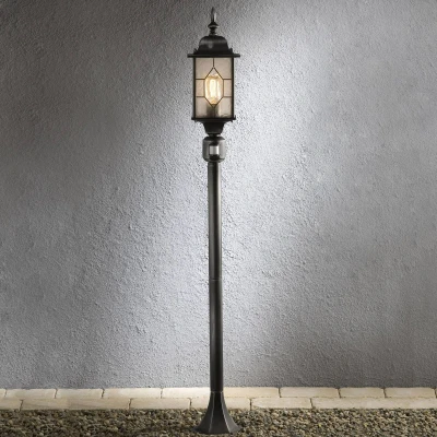 Abbildung von Konstsmide Milano 7249 759 Wegeleuchte / B: 16cm T: H: 131cm 1x60W IP43 lackiertes Aluminium schwarz silber mit BWM