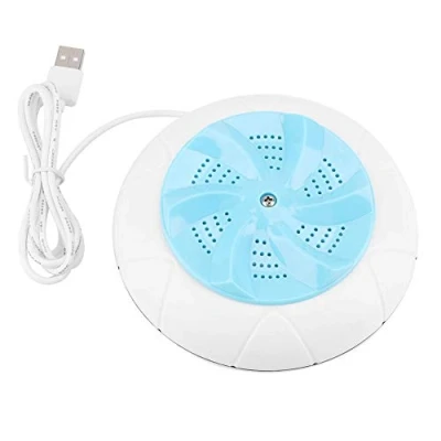 Abbildung von Mini Ultraschall Turbine, tragbare Waschmaschine, multifunktionales Reise Waschgerät, Waschmaschinen Reiniger für Kleidung, Obst, Gemüse blau