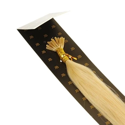 Abbildung von hair2heart 200 x Microring I Tip Extensions aus Echthaar, 40cm, 0,5g Strähnen, glatt Farbe 22 goldblond