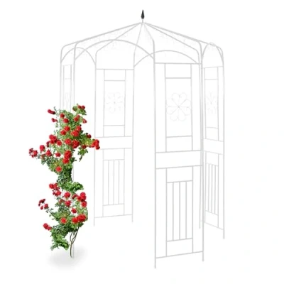 Abbildung von relaxdays Rosenbogen Rosenpavillon Metall, Weiß