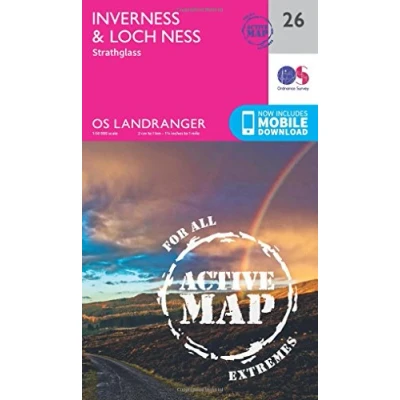 Abbildung von Inverness &amp; Loch Ness, Strathglass (OS Landranger Active Map, Band 26)