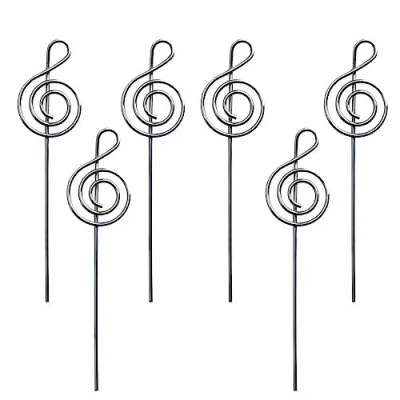 Abbildung von Metall Fotohalter, 6 Pcs Metalldrähte Memo Clip, Kartenhalter, Tischnummer für Party Geburtstag Hochzeit Kuchen Dekor Silber