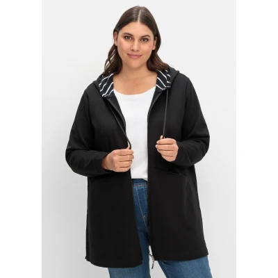 Abbildung von Sheego Sweatjacke, Damen, Größe: 48/50, Schwarz