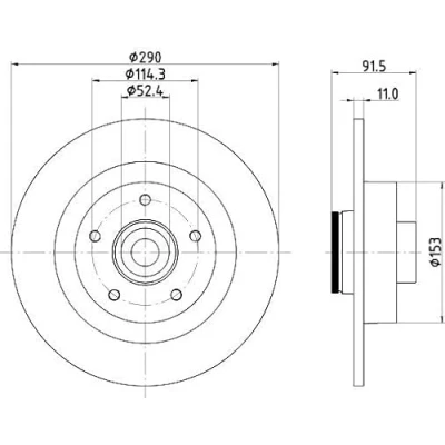 Abbildung von HELLA 8DD 355 133 241 Bremsscheibe 290 11 05/05 114,3 voll beschichtet mit ABS Sensorring, Radlager, Radnabe RENAULT: Megane 4 Schrägheck