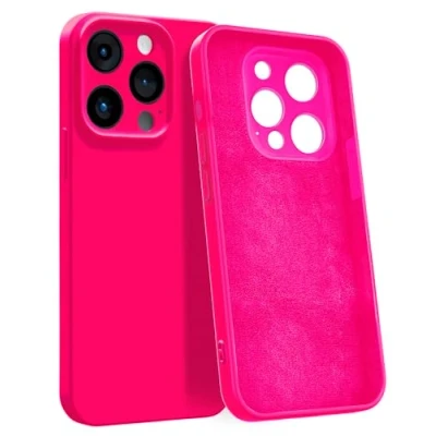 Abbildung von MyGadget Hülle kompatibel mit iPhone 14 Pro [ 4 Layer Struktur Schutzhülle ] Gummierte Handyhülle Soft Inlay &amp; Hardcase Cover außen Magenta Pink