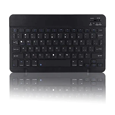 Abbildung von Bewinner 10,1 Zoll Russische Drahtlose Tastatur, 80 SchlüSsel DüNne Ultra Breite wasserdichte Staubdichte Bluetooth Universaltastatur Für Windows/Android/OS