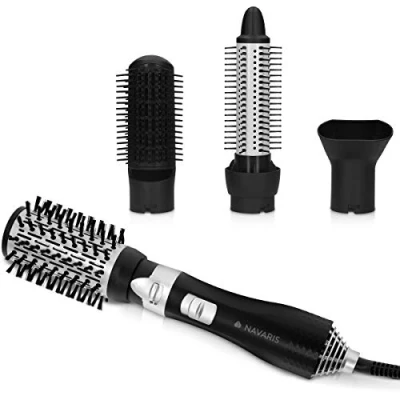 Abbildung von Navaris Körperbürstenaufsatz Stylingdüse mit 4 Aufsätzen Thermobürste, Rundbürste, Paddle Brush, 1 tlg.