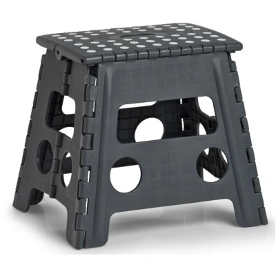 Abbildung von Zeller 13035 Klapphocker faltbar, Kunststoff, anthrazit, TÜV geprüft, belastbar bis 150kg, ca. 37 x 30 32cm