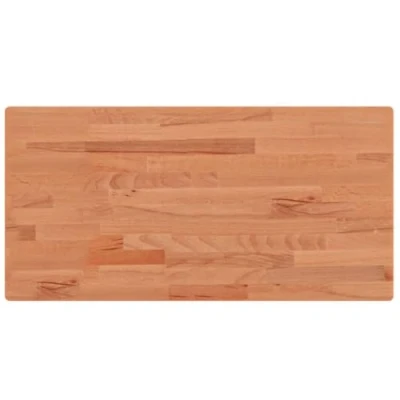 Abbildung von vidaXL Waschtischplatte, Arbeitsplatte mit 4 abgerundeten Ecken, Waschtischkonsole Tischplatte für Badezimmer, Holzplatte Platte, 100x50x1,5 cm Massivholz Buche
