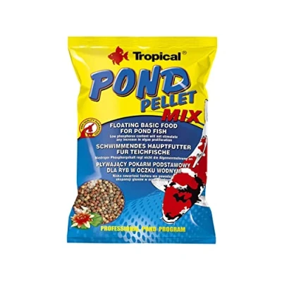 Abbildung von Tropical Pond Pellet Mix 1000ml / 130g Schwimmendes Teichfischfutter Pellets für Goldfische, Koi und alle Kaltwasserfische