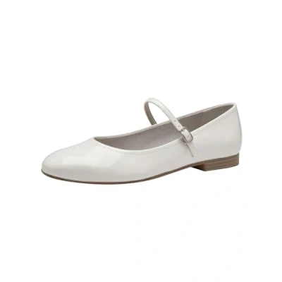 Abbildung von Tamaris Riemchenballerina, Damen, Größe: 39, White patent Schuhe