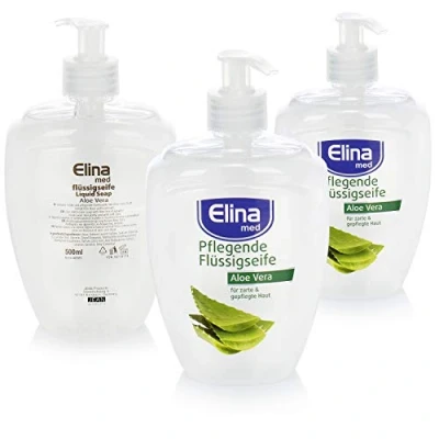 Abbildung von 3x pflegende Flüssigseife &quot;Aloe Vera&quot; im Pump Spender Creme Handseife für Sauberkeit und Hygiene Sanfte Hautreinigung 500 ml je