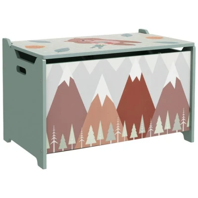 Abbildung von ZONEKIZ Aufbewahrungsbox Spielzeugkiste mit Deckel, niedlichem Tierdesign, Griff (Spielzeugtruhe, 1 St., Spielzeugbox), für Kinderzimmer, Schlafzimmer, Grün
