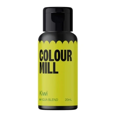 Abbildung von Colour Mill Aqua Blend Kiwi Lebensmittelfarbe auf Wasserbasis Lebensmittel Farbe Sehr Intensiv, Hoch Konzentriert, Vegan 20 ml
