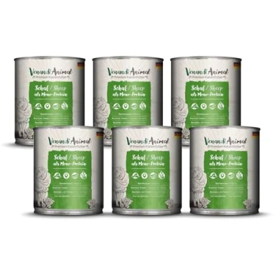 Abbildung von Venandi Animal Premium Katzenfutter Schaf als Monoprotein, Nassfutter, getreidefrei und naturbelassen, 6er Pack (6 x 800g)