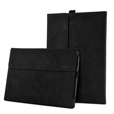 Abbildung von XISICIAO Schutzhülle für Surface Pro 4/5/6 mit Stylus Halterung, mehrere Winkel, Polyester, schlankes Design, kompatibel Tastatur inky 7