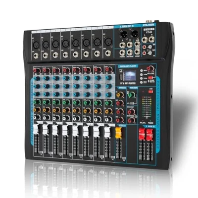 Abbildung von 8 Kanal Audio Mixer Sound Board 16 DSP Effekt Interfacer w/USB Drive für Computer Recording, 48V Power, XLR Microphone Jack DJ Karaoke Studio Streaming Recording