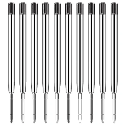 Abbildung von 10er Set Großraumminen für Kugelschreiberminen Metall Ersatzminen das G2 Format,Kompatible Minen 1,0mm Strichstärke M,Ersatzminen Kugelschreiber Schreibfarbe Schwarz