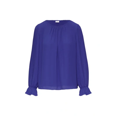 Abbildung von s.Oliver Black Label MIT PLISSEEÄRMELN Bluse, Damen, Größe: 34, Ozeanblau