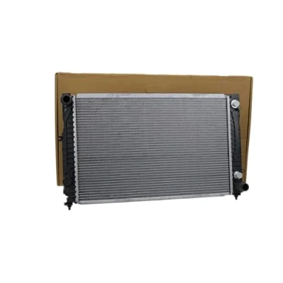 Abbildung von VALEO 731757 Kühler, Motorkühlung Aluminium 630 412 34 ohne Kühlmittelregler Kühlrippen mechanisch gefügt AUDI: A6 C5 Avant, A4 B5 Limousine