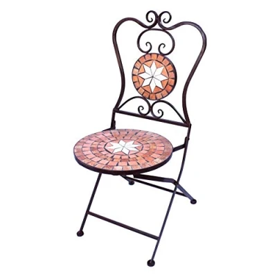 Abbildung von DanDiBo Gartenstuhl Metall Mosaik Merano Stuhl 12002 H 95 cm Metallstuhl