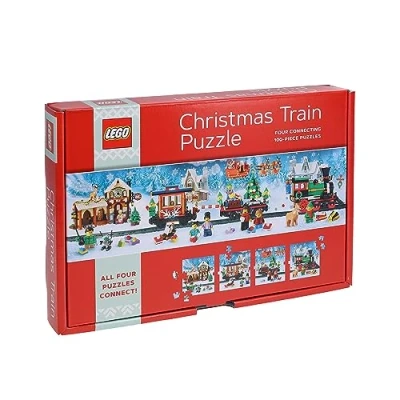 Abbildung von Lego Christmas Train Puzzle: Four Connecting 100 Piece Puzzles
