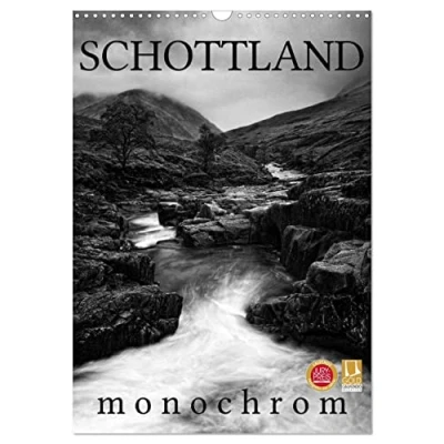 Abbildung von Schottland Monochrom (Wandkalender 2025 DIN A3 hoch), CALVENDO Monatskalender
