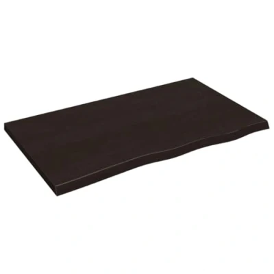 Abbildung von vidaXL Waschtischplatte, Multifunktional Arbeitsplatte mit Naturkante, Waschtischkonsole Tischplatte für Badezimmer, Holzplatte Platte, Dunkelbraun 100x60x(2 4) cm Massivholz Behandelt