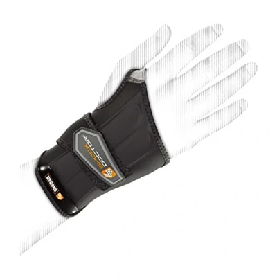 Abbildung von ShockDoctor Erwachsene Handgelenkschützer Handgelenkbandage mit 1 Strap Schoner, Black, XL/rechts