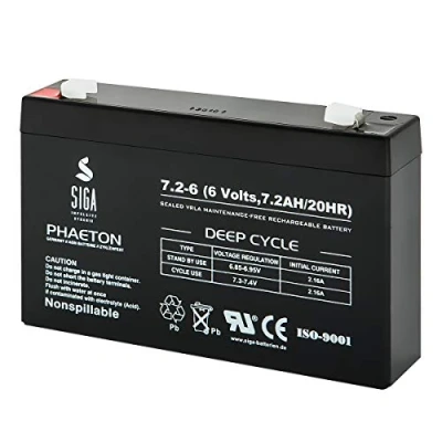 Abbildung von SIGA Akku 6V 7,2Ah Batterie 3 FM 7 DiaMec DM6 Acculux Joblux 90 Arbeitsleuchte Handlampe 7Ah