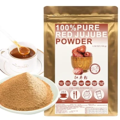 Abbildung von Plant Gift 100% Pure Jujube Powder 红枣粉 Natürliches Pulver, Großes Aroma für Getränke, Smoothie, Joghurt, Backen, Kekse, Kuchen und Nicht GVO Kein Füllstoff 100G/3.25oz