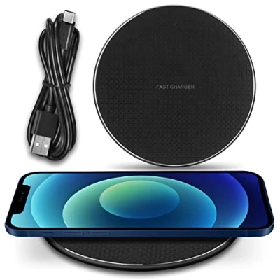 Abbildung von Wireless Ladestation kompatibel mit Sony Xperia 1 VI IV Kabelloses Ladepad Induktives Laden Schnellladegerät 15W Schwarz