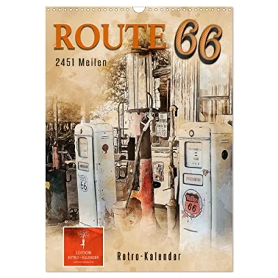Abbildung von Route 66 2451 Meilen (Wandkalender 2025 DIN A3 hoch), CALVENDO Monatskalender